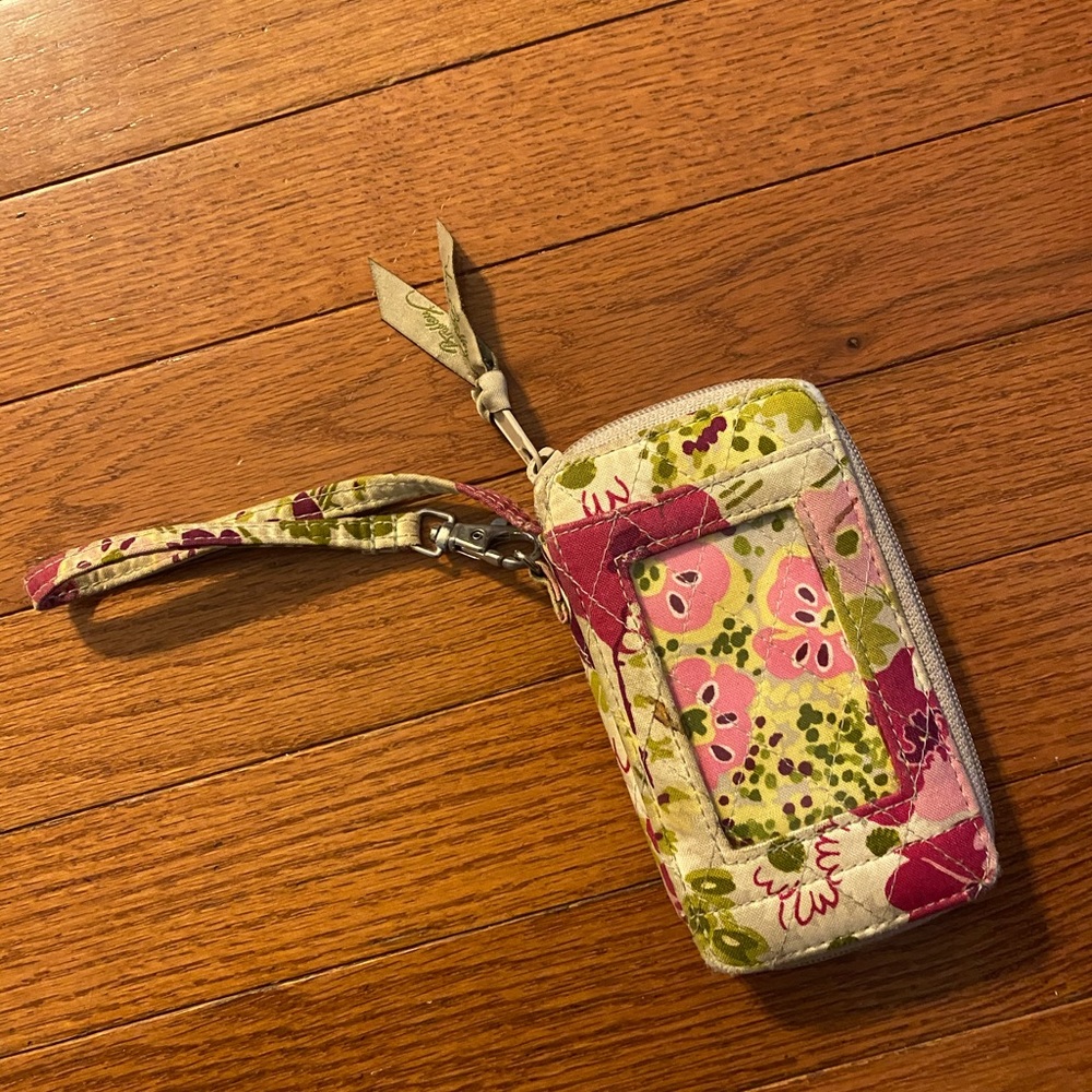 Vera Bradley Flora Wristlet wallet with pocket